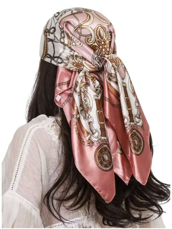 Unbranded Other - ✨Elegant Bandana Square Silky Scarf PINK Geometric Versatile Soft Luxury hijab✨